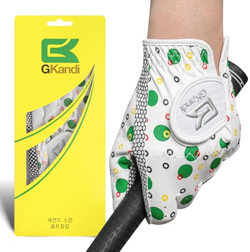 Golf Gloves Kids Junior Upgrade Grip Stylish 1 Pack, All Weather Breathable Gloves for Left Right Hand Youth Toddler Boys Girls (Green, S, Left)