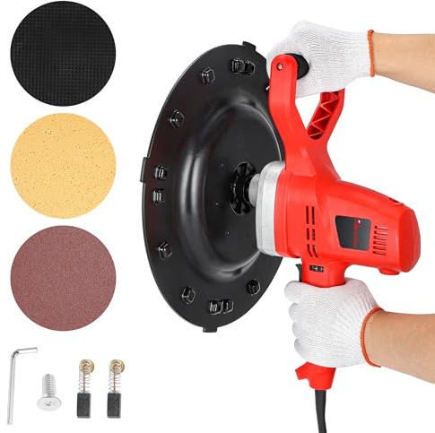 Hanchen Cement Smoothing Machine Wall Straightener Machine with Industrial Concrete Palette 1280W Electric Float Cement Mortar Polisher 6 Speeds Adjustable (Machine)