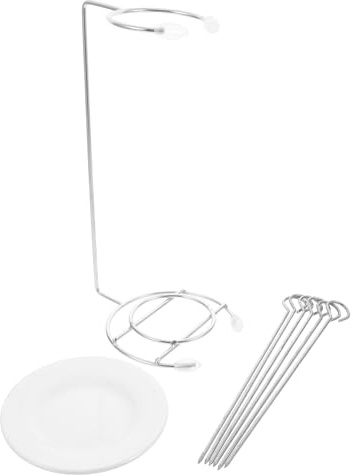 Gatuida Support De Suspension Pour Barbecue Acier Inoxydable Avec Aiguilles Pour Brochettes Et Kebabs Cintre Pratique Pour Grillades