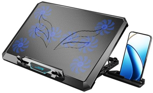 Osmond Base di Raffreddamento per Laptop con 8 Ventole di Raffreddamento Ventola di Raffreddamento per Laptop Luci Supporto di Raffreddamento per Notebook con 5 Altezze Regolabili