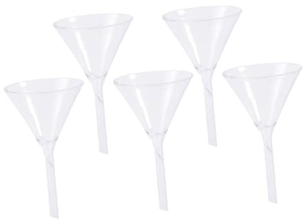 LIGIGWASH 5 piezas Embudo de Vidrio Triángulo Herramienta Gruesa para Química Análisis Sólidos y Líquidos