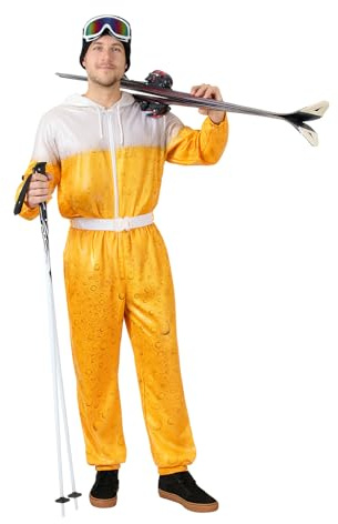 MIMIKRY Bier Skianzug für Damen und Herren JGA Kostüm Skioverall Karneval Schneeanzug Ski-Kostüm