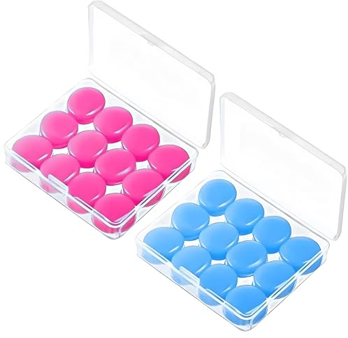 12 Pairs Silicone Ear Plugs for Sleeping, 27dB Noise Cancelling & Waterproof - Reusable Soft Earplugs for Sleep, Swimming, Travel, Concerts - Comfort Fit for Side Sleepers & Travelers