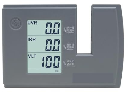 EDEDE Mesureur de Teinte de vitre Compteur de Teinte de fenêtre Portable, taux de rejet Infrarouge Ultraviolet à Transmission 101, Compteur de lumière Visible, Test UV de Photographie