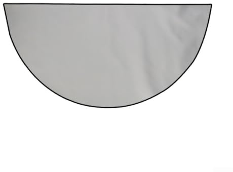 ComfyHarbor Feuerfeste Fiberglas-Silikon-Kaminmatte, halbrundes Design, Hitze- und Funkenschutz für Böden, für Kamine, Feuerstellen und Feuerstellen, leicht zu reinigen (1 mm x 102 x 50 cm, Silber)