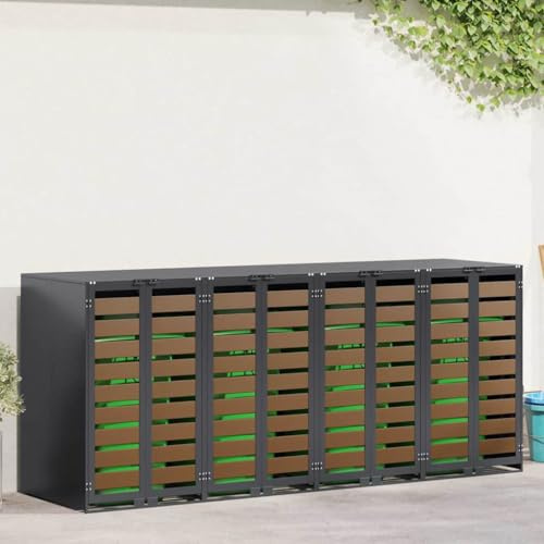 Générique Rangement de Poubelle à roulettes pour 3 poubelles Anthracite,Maison & Jardin,Produits ménagers,Accessoires pour conteneurs à déchets,Cache-conteneurs à déchets,Anthracite,94 KG,3394770