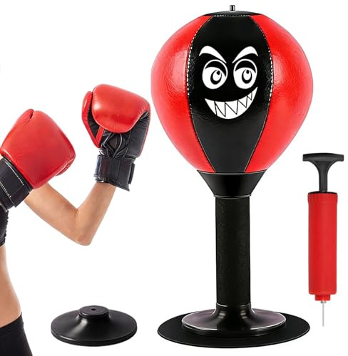 xolear punchingbollar uppblåsbar stående boxningssäck, mini boxningssäck med stark sugkopp och luftpump, skrivbord boxningssäck för en underhållande pryl för att minska stress för kontor, hem och