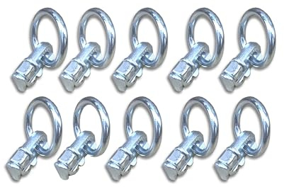 10 x Doppel Fitting Endbeschlag mit Ring für Airlineschiene Zurrschiene