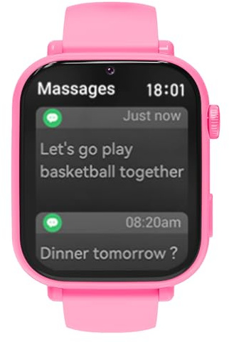 PTHTECHUS 4G Smartwatch Bambina, Orologio GPS Bambini, Con Videochiamata e Telefono, WIFI GPS LBS Contapassi Ricevi SMS SOS Modalità Scuola Sveglia, Regali per Bambini Dai 4 Anni in Su (Fucsia)