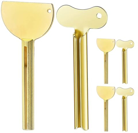 Mobestech 6 Stück Metall Tubenausdrücker aus Zinklegierung Kompakt und Elegant Geeignet für Creme und Haarfarbe für Zuhause und Reise Abfallreduzierung Inklusive