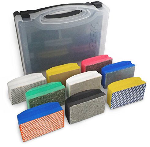 Diamant-Handschleifpad Set K50-3000 im Koffer für Natursteine, Kunststeine