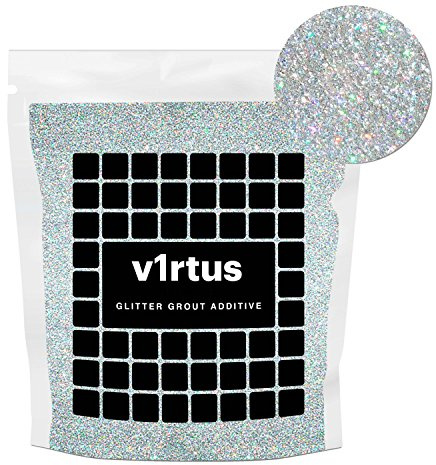 v1rtus Silver Holographic Glitter Grout Additive Fine 100g, Grout Glitter | for Adding Sparkle to Kitchen & Bathroom Tiles, Enhance Your Indoor Grouting Projects with a Sparkly Effect