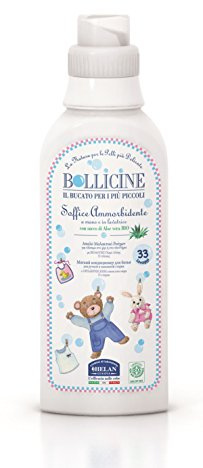 Bollicine zertifizierterEco Bio Weichspüler für Baby-Kleidung, dermatologisch getestet, vegan, 500 ml