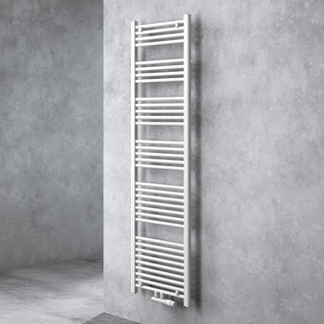 doporro Badheizung gerade 180x50cm Weiß Röhrenheizkörper Horizontal | 2 in1 Mittelanschluss oder Seitenanschluss Badheizkörper, Einfach zu installieren | umweltschonend und energiesparend