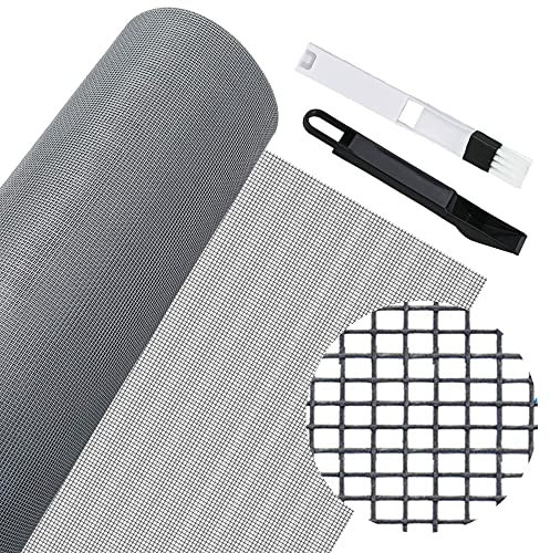 FIGFYOU Rouleau Moustiquaire Fibre de Verre, 120x250 cm Store Moustiquaire Fenêtre Fin, Toile Anti Moustique, Filet Anti Moustique Fenêtre avec Brosse de Nettoyage, pour Insectes Chats Oiseaux