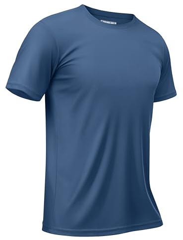 TACVASEN Camiseta de Manga Corta para Hombre Camiseta de Protección Solar Camiseta de Playa Ligera Camisa Protección UV UPF 50+