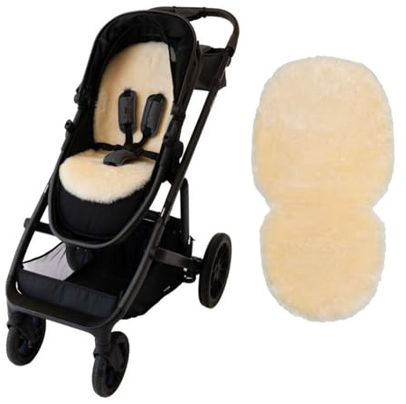 Naturally Sheepskins Luxuriöses Schaffell-Futter für Kinderwagen, 100 % natürlich, universelle Passform, atmungsaktiv, temperaturausgleichend, pflegeleicht (natürlich)