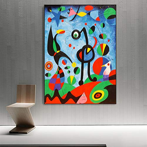 Der Garten 1925 von Joan Miro Leinwand Gemälde Wandkunst Poster und Drucke Joan Miro Berühmte Kunst Leinwandbilder Für Wohnzimmer 60x80cm Rahmenlos