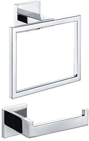 TURS Towel Rails Hand Towel Holder Bathroom Hardware Set Contemporary Style Stainless Steel 304 Chrome Bathroom Accessories(Polished Finish)