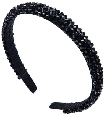 KGDUYC haarreifen Damen,Schwarzes Kristall-Stirnband, Elegante Braut-Kopfbedeckung