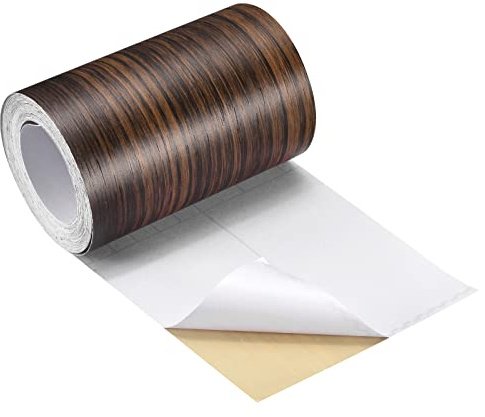 QUARKZMAN Holzmaserung Klebeband Holzoptik - 12cm x 10 Meter(WxL) Wandanschlussband Reparaturband Wandanschlussband Abdichtband Kratzer Reparatur für Möbel Tische - Dunkle Kirsche