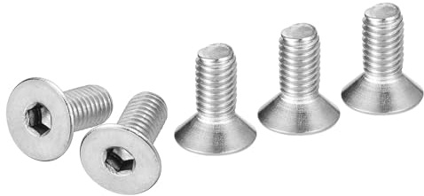 DTGN M5-0.8 x 12mm Sechskantschrauben mit Zylindersenkung, 25er Packung aus 304 Edelstahl, Vollgewinde, Senkkopfschrauben