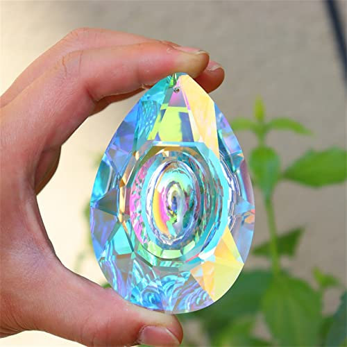 Hängende Kristalle, buntes Prisma, Anhänger, Fenster, Dekoration, Kronleuchter, Lampenteile, DIY, Zuhause, Hochzeit, Dekoration, Zubehör, natürliche Lust (63 mm)