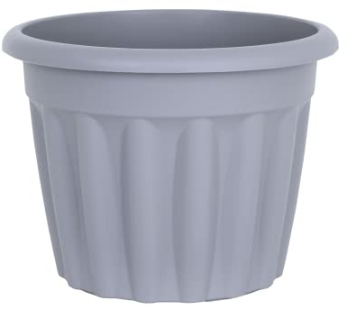 50cm Large Upcycled Grey Plastic Round Planter Indoor/Outdoor Plant Pot Lightweight & Weather Resistant Garden Planters Plant Herb Flower Nursery Pot Gardening (1, 50cm Round Planter)