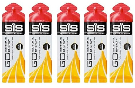 MM SIS Go Isotonic Energy Gel 5 Pack - Fast Absorption, Endurance Fuel for Running, Cycling & Triathlons - Performance Boost for Athletes (Pink Grapefruit)