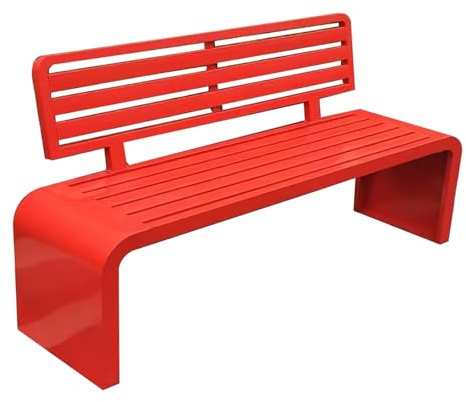 ZXTRYBHD Außenbank, Gartenbank, Parkbank aus Metall, Gartenbank Metall, Hohe Tragkraft, Perfekt für Hinterhof, Terrasse, Rasen, Poolrand(Red,47.2in/120cm)