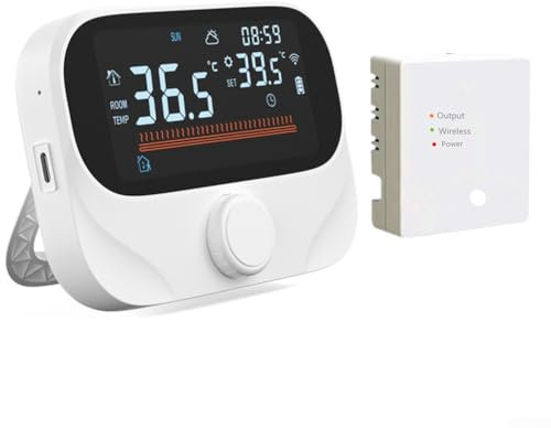 Yhenlovtt Thermostat intelligent, thermostat de chauffage, thermostat de pièce, thermostat de chaudière RF pour thermostat d'ambiance programmable sans fil Tuya Smart Wifi