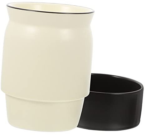 Mikinona Portavajillas Organizador De Utensilios De Cocina Escurridor De Cubiertos Cubeta Para Cubiertos Soporte Para Palillos Material Ceramico Color Blanco Negro Para Cocina y Restaurante