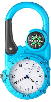 JewelryWe Taschenuhr mit Karabiner Befestigung Leuchtendes Gesicht Analog Quarz Uhr für Ärzte Krankenschwestern Sanitäter Köche
