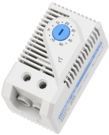 sourcing map Mechanischer Schalterthermostat KTS011 Schranktemperaturregler -10-50°C einstellbar normal offen (N.O) Temperaturkontrollschalter