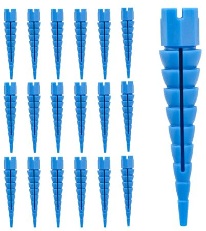 18pcs Wood Anchors, Plastic Dry Wall Screw Hole Filler Stripped Fixing Screw Hole Repair Kit Door Anchors Plug for Screws for #2 to #16 Hinge Hole Repair Kits, Hollow Door Fixings (Blue)
