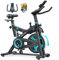 2025 Toputure Exercise Bike with APP, 0-100% Magnetic Resistance Spin Bike, 15kg Flywheel, Shock Absorption, LCD Display, Ultra-quiet Stationary Indoor Exercise Bikes for Home Gym Training