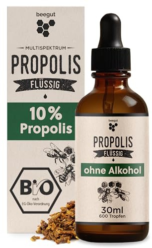 beegut BIO Propolis Tropfen ohne Alkohol 30 ml – Alkoholfreie Propolis Tinktur mit Pipette – Reiner Bienenharz Extrakt in Bio-Qualität – Sanft & natürlich für Kinder und Erwachsene.