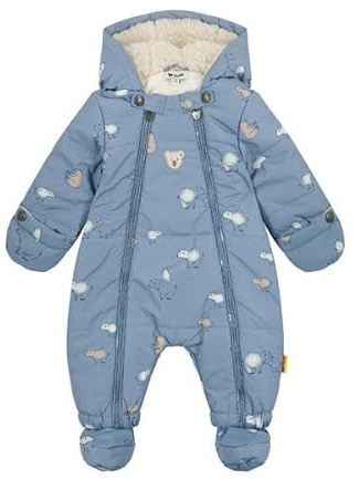 Steiff snödräkt EU storlek 56 stonewash, varm vinteroverall, med huva, perfekt för snö och utomhus, skiddräkt för barn, maskintvättbar