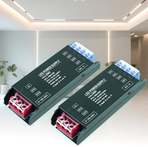 KSIBNW Transformador 220V a 24V Fuente Alimentacion, Ultra Fino LED Driver AC 220V a DC 24V 4,2A 100W Alimentación de Bajo Tensión Controlador de Voltaje Constante para Tira Led, 2 Pieza