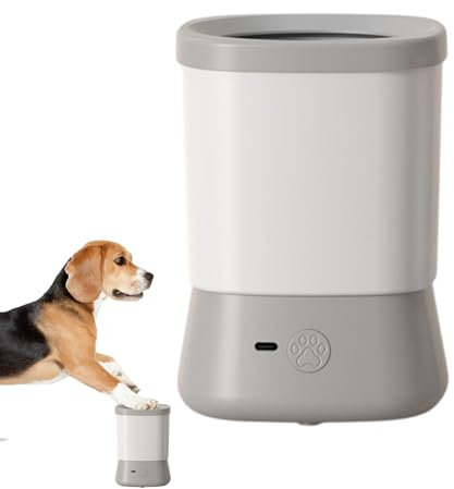 Haustierpfotenreiniger für Hunde, automatischer Pfotenreiniger für Hunde – Spritzschutz mit zwei Geschwindigkeiten, Haustier-Fußbadzubehör für Camping, Reisen, Outdoor-Abenteuer, tägliche Spaziergänge