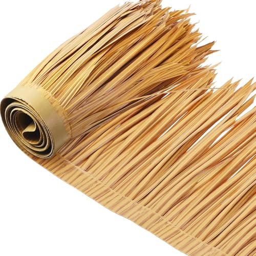 Yekuhe Rollo de Paja Artificial para Techo de jardín Tiki Bar Roof Rollo de Paja Decorativa para Techo de Paja, Artificial Palm Leaves para Cercas Terrazas Decora(Color 1)