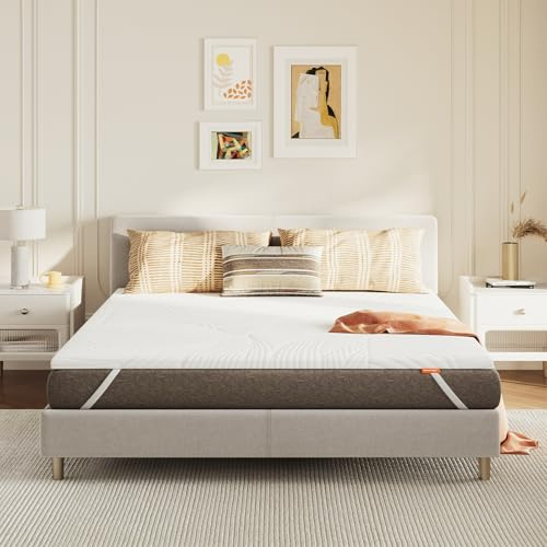 Sweetnight Topper Colchón de Espuma Viscoelástica en Gel 160x190 cm, Grosor de 5 cm, con Funda Extraíble y Lavable, Sobrecolchón de Memory Foam 160x190x5cm, con Correas Elásticas, Blanco