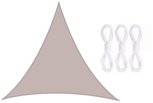 SLDAGe Tenda Vela Ombreggiante Anti UV 95%, Tenda Vela Triangolare con Corda, Vela Ombreggiante Triangolare Impermeabile, Tessuto Oxford di Alta qualità, per Giardino Balcone Terrazza,A,4X4X4m