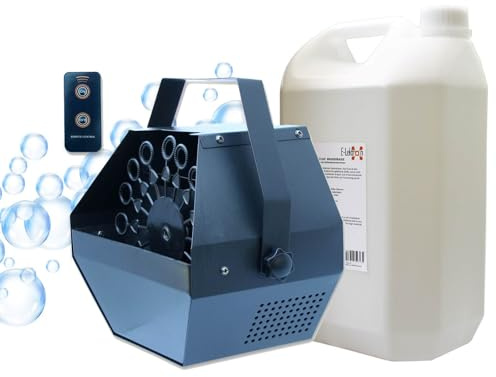 E-Lektron B500-R automatische Seifenblasenmaschine mit Fernbedienung - für Party, DJ, Disco und Bühne (B600-R inkl. 5L Flüssigkeit)