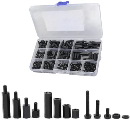 380Pcs Female Male Hexagonal Pillar Standoff Spacer Column Hexagonal Socket Caps Head Screw Bolt Nut Washer Set Nylon Standoff Spacer Column