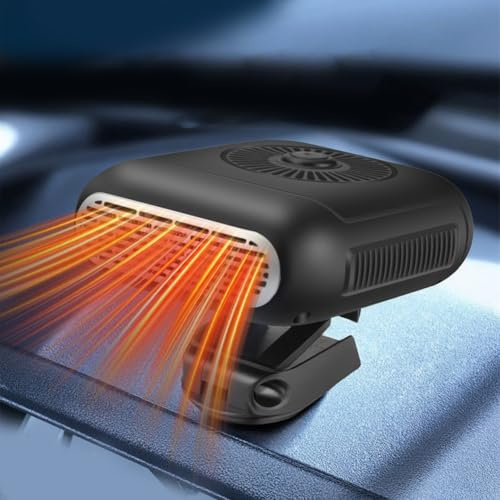 Auto Heizung 12V, Car Heater 12 Volt Autoheizung mit 360° Drehhalterung, Tragbar KFZ Heizlüfter Standheizung Ventilator Scheibenheizung Sitzheizung Defogger für Wohnmobil Camper LKW PKW