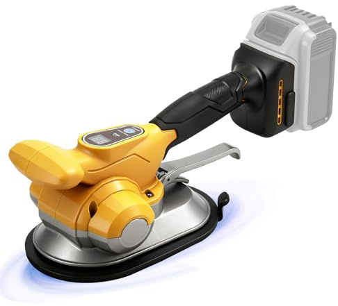 Machine à Carreler Électrique pour Dewalt 18V,20v, Vibreur de Carrelage Ventouse 200 mm 6 Vitesses Réglables Capacité de 200 kg de Carrelages & Carreaux Muraux (Sans Batterie)