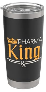 Farmacia Pharma King Tecnico Farmacista Bicchiere termico in acciaio inox doppia parete