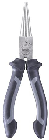 kwb Professional 160mm Round Nose Pliers with Long Jaws, CV Steel, Two-Component Handle