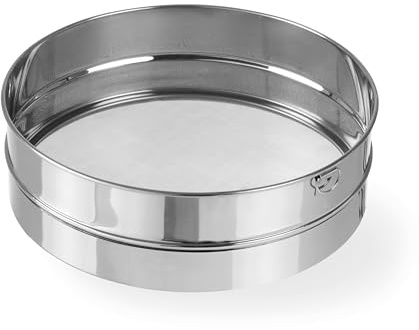 HENDI Tamizador para Harina, Tamiz con Malla Fina, Colador de Cocina Apto para Lavavajillas, ⌀250x(H)75mm, Acero Inoxidable